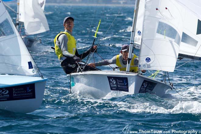 2014 ISAF Sailing World Cup, Hyeres, France - Mat Belcher and Will Ryan, 470 Men © Thom Touw http://www.thomtouw.com